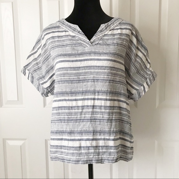 Tops - ARTISAN NY 100% Linen Horizontal Stripe Blouse L